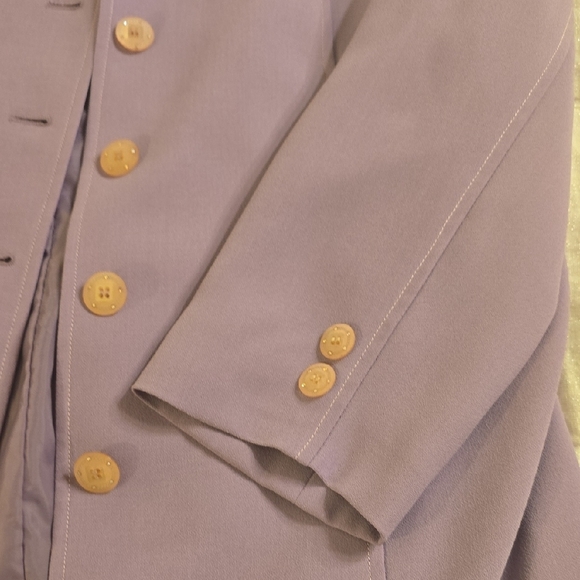 FOX LADY Elegant Purple Trench Coat with Tailored Fit - Picture 7 of 13